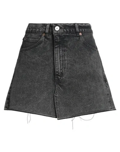 Our Legacy Woman Denim Skirt Black Size 8 Cotton