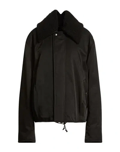 Our Legacy Woman Jacket Black Size 22 Cotton, Polyamide