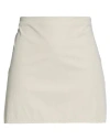 Our Legacy Woman Mini Skirt Beige Size 8 Polyamide, Polyester, Elastane In White