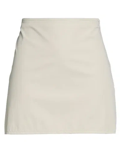 Our Legacy Woman Mini Skirt Beige Size 8 Polyamide, Polyester, Elastane In White