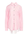 Our Legacy Woman Shirt Pink Size 8 Cotton, Silk