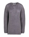 Our Legacy Woman Sweater Grey Size 8 Polyamide, Baby Alpaca Wool, Merino Wool In Gray