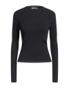 Our Legacy Long-sleeve Fitted Black Sweater With Ruched Detailing In Grey