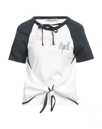Our Legacy Tie-detailed Printed Cotton-jersey T-shirt In White