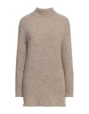Our Legacy Woman Turtleneck Beige Size 16 Organic Wool, Recycled Polyester In Beige