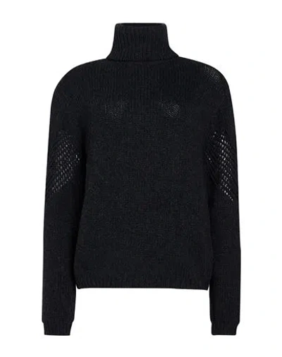 Our Legacy Woman Turtleneck Charcoal Size 4 Merino Wool In Black