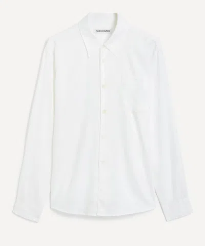 OUR LEGACY OUR LEGACY MENS BEYOND STATIC WHITE LIQUID OXFORD SHIRT