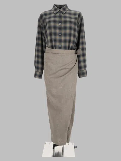 Our Legacy Women's Check Wool Mini Dress In Blue