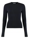 Our Legacy Long-sleeve Fitted Black Sweater With Ruched Detailing In Grey