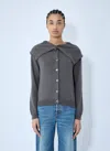 Our Legacy Knitwear Cardigan Fold-over Collar In Gray