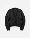 Our Legacy Textured V-neck Cardigan With Button-down Front In Black
