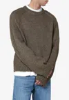 Our Legacy Wool And Silk Crewneck Sweater In Brown
