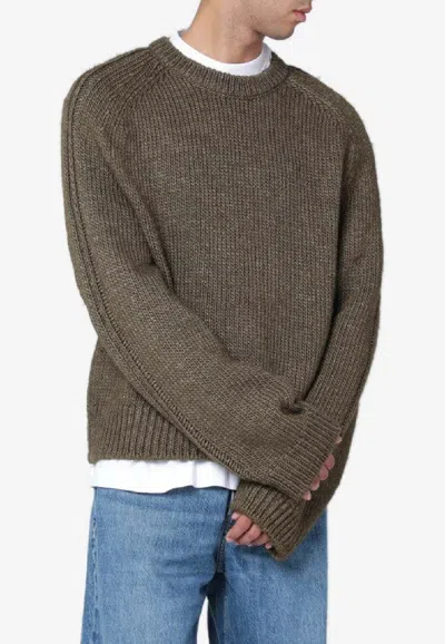 Our Legacy Wool And Silk Crewneck Sweater In Brown