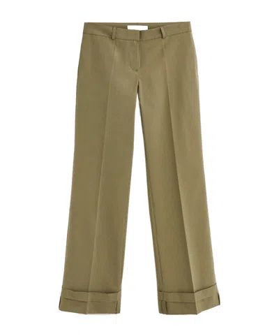 Our Legacy Wool Blend High-waisted Casual Pants In Green