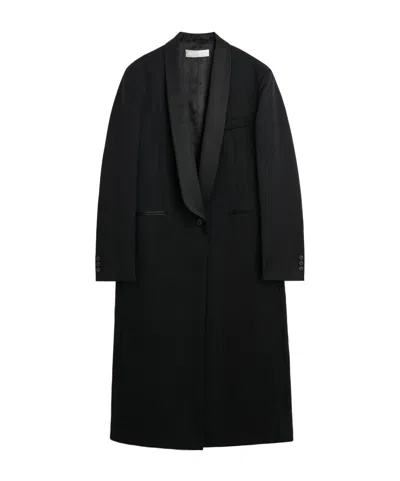 Our Legacy Wool Blend Long-sleeved Coat In Black