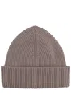 Our Legacy Ribbed Merino Wool Cap With Folded Cuff In Gray