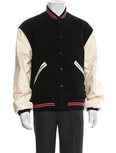 Pre-owned Our Legacy Wool Colorblock Pattern Varsity Jacket In Black