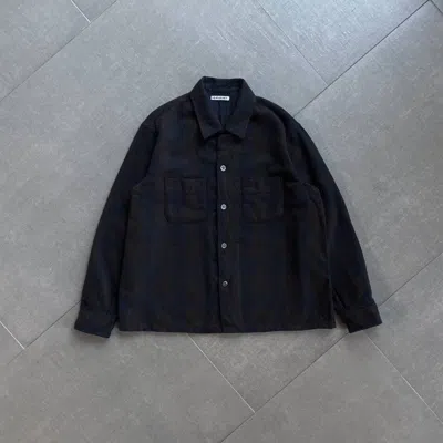 Pre-owned Our Legacy Wool Heusen Shirt In Black/navy