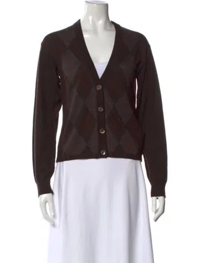 Pre-owned Our Legacy Wool Houndstooth Print Sweater In Brown
