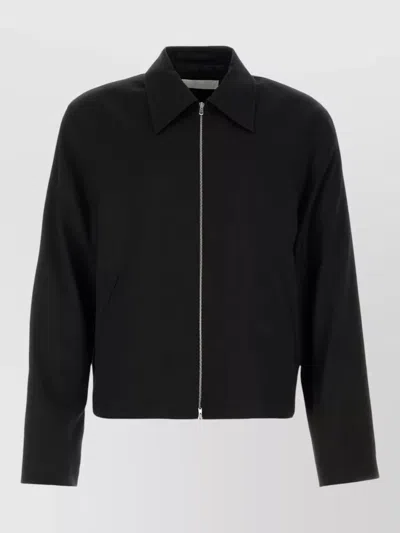 Our Legacy Wool Jacket Collared Design Long Sleeves Pockets In Black