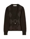 Our Legacy Argyle Pattern Long Sleeve Knitwear Top In Brown