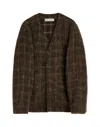 Our Legacy Embroidered Wool Blend V-neck Cardigan With Front Pockets In Nude