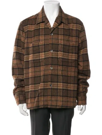 Pre-owned Our Legacy Wool Plaid Print Jacket In Brown