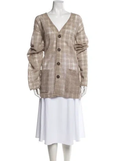 Pre-owned Our Legacy Wool Plaid Print Sweater In Neutral