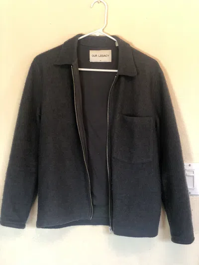 Pre-owned Our Legacy Wool Raw Edge Blouson Jacket In Gray