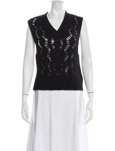 Pre-owned Our Legacy Wool V-neck Sweater In Black