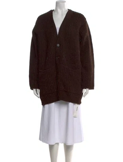 Pre-owned Our Legacy Wool V-neck Sweater In Brown