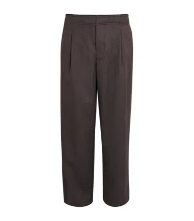 Our Legacy Leisure Mid-rise Wide-leg Wool Pants In Brown