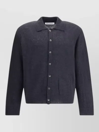 Our Legacy Wool-blend Long-sleeve Cardigan In Gray