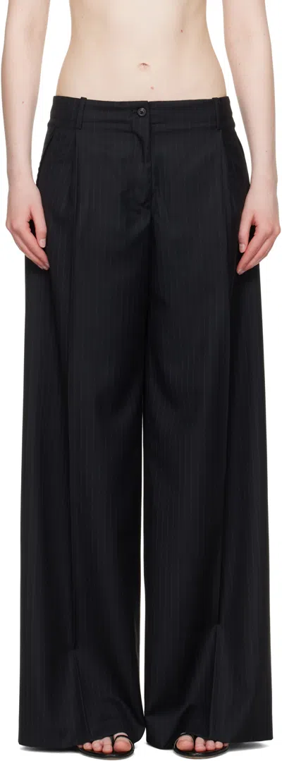 Our Legacy Work Shop Emporio Armani Black Comodo Trousers In Blue