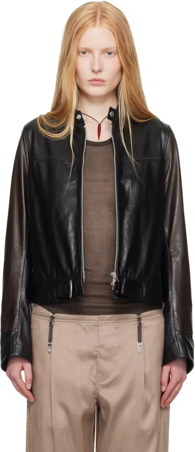 Our Legacy Work Shop Emporio Armani Black Piccola Trix Leather Jacket