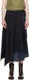 OUR LEGACY WORK SHOP EMPORIO ARMANI NAVY SARO MIDI SKIRT