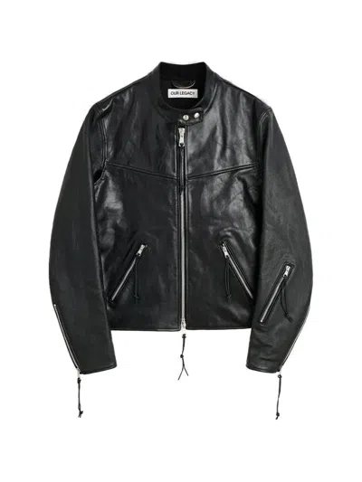 Our Legacy Yurei Buffed Leather Jacket In Black