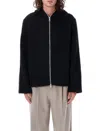 Our Legacy Full Zip Hoodie In Hairy Wool In Black