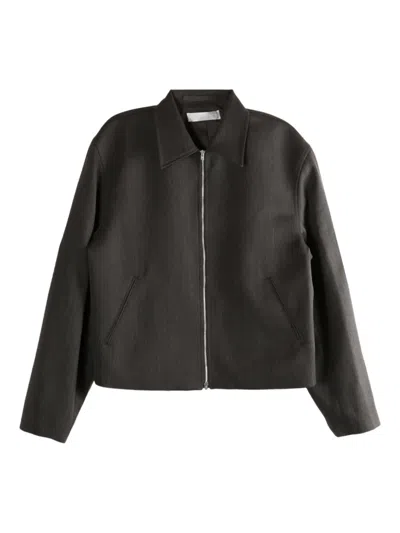Our Legacy Zip-front Textured Jacket In Black