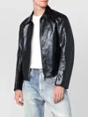 Our Legacy Tailored Leather Jacket With Classic Collar And Front Zip Closure In Black