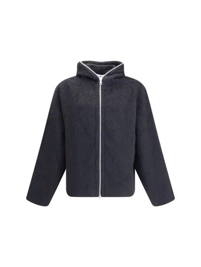 Our Legacy Zip Sweater Furry Effect Design In Black