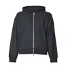 Our Legacy Zip-up Hoodie With Adjustable Drawstring And Ribbed Detailing In Black