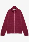 Our Legacy Neck Cardigan With Zipper And Fun In Ruby