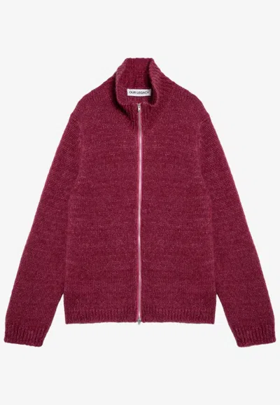 OUR LEGACY ZIP-UP MOHAIR BLEND CARDIGAN