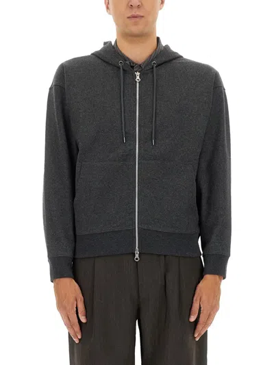 Our Legacy Hooded Sweater With Drawstring And Ribbed Cuffs In Gray