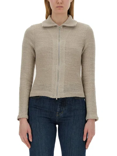 Our Legacy Dpp-cardigan With Zipper In Ivory