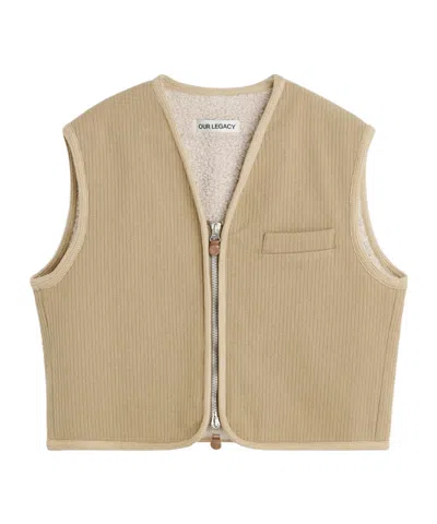 Our Legacy Zippered Vest In Nude