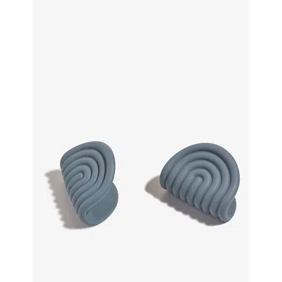Our Place Blue Salt Textured Wrap-around Silicone Hot Grips