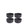 Our Place Contrast-rim Ceramic Soup Bowls Set Of Four Char In Char