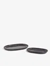 Our Place Char Gather Ceramic Platters Set Of Two In Char